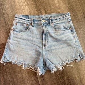 American Eagle Denim Shorts Frayed Hem Light Wash Casual‎ Summer